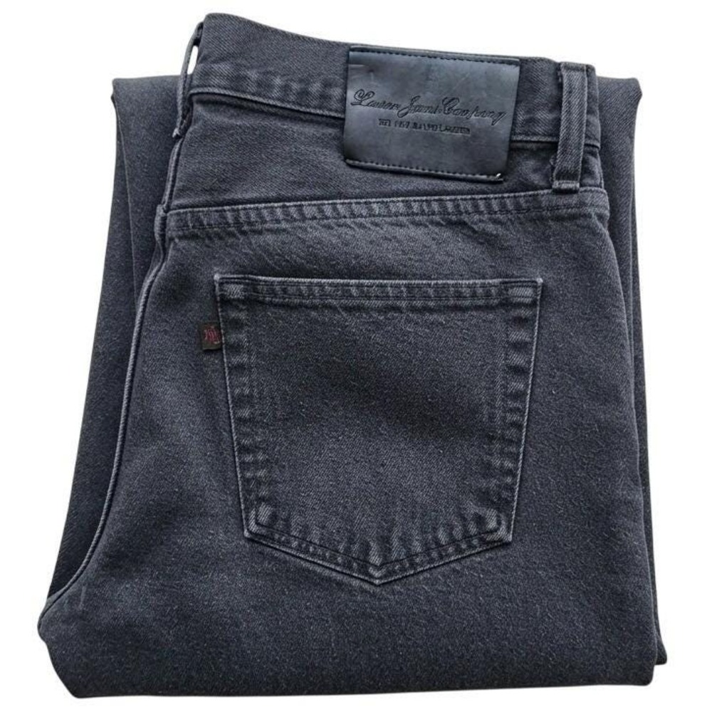 VTG Lauren Jeans Co. (LJC) Dark Gray Washed Black Classic Straight Leg Jeans 12